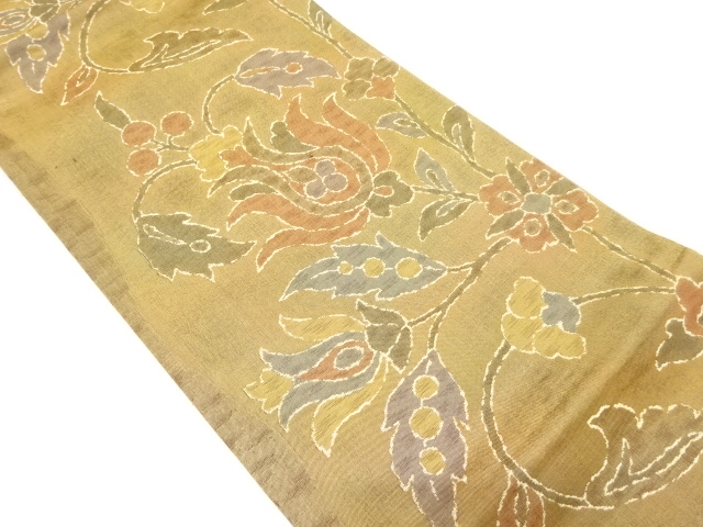 JAPANESE KIMONO / VINTAGE FUKURO OBI / SILK / WOVEN CHINESE FLOWER